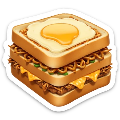 BBQ pulled pork melt on texas toast with crispy onions  sticker