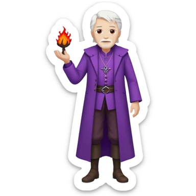 purple eyed white haired old man standing in Targaryen themed clothes, full body  sticker