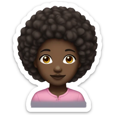 black skin girl afro hair and dark brown eyes sticker