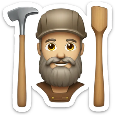 Bearded wood worker sticker