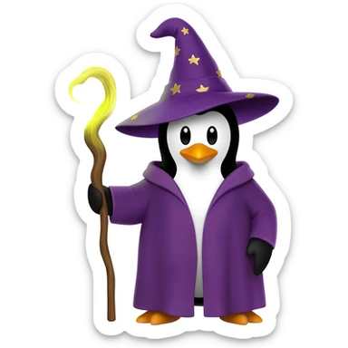 Penguin Wizard sticker