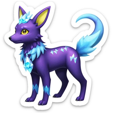 Manectric-Electrike-Aurorus-Umbreon-Draco-Fakémon-hybrid-creature (full body), 4 legs sticker