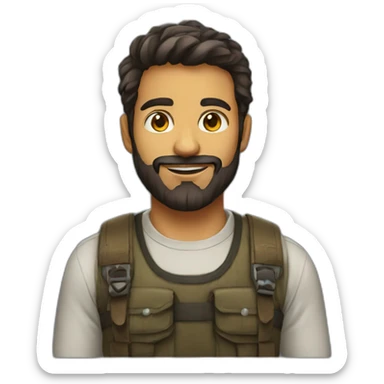 brazilian beard young developer sticker