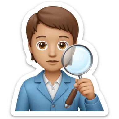 3D icon of a person holding a magnifying glass, symbolizing exploration and discovery, food app context, single object, modern and clean style, soft lighting, isolated, no background
 sticker