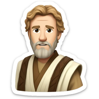 obi-wan kenobi with viciously hairy chest sticker