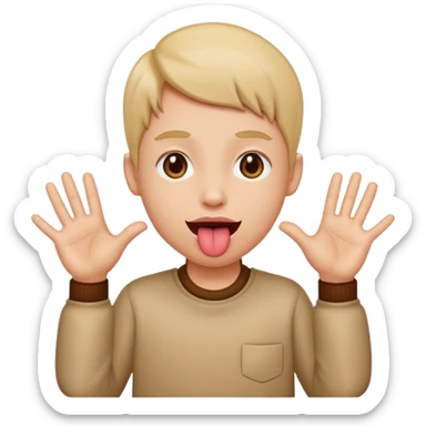 Face with tongue out hands to the side sticker