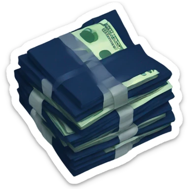 navi blue stack of money sticker