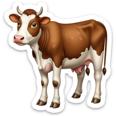 A cow with a Saturn and rings and with bigg feet  sticker