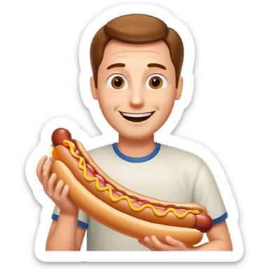 Guy with a lot of hotdogs sticker