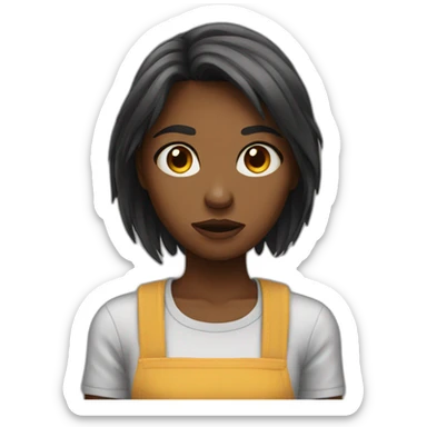 A girl who is hungry and in a bad mood sticker