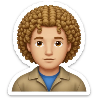 heavy young man with curles sticker