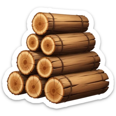 sm pile of wood logs emoji sticker