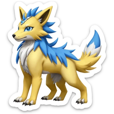 WereGarurumon-Zeraora-Manectric-Renamon-fusion-hybrid-creature (full body sticker