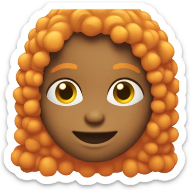 emoji de coração na cor rosa com laranja sticker