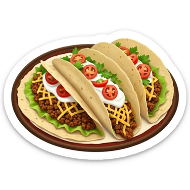 
Street food taco with toppings sticker