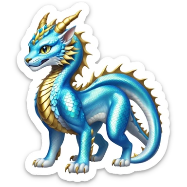 Shiny exotic Dragon-type Fakémon-Lynx full body sticker