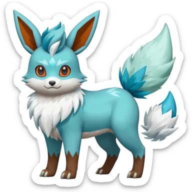 Glaceon-Skiddo-Mudbray-Amaura-Flareon-Virizion-fusion-Pokémon-monster (full body) sticker