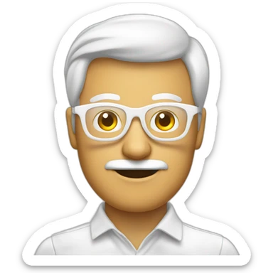 Hombre mayor blanco calvo con gafas sticker