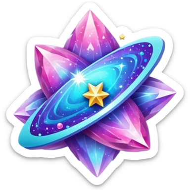 Nebulae galaxy sparkly starry shiny blue and purple and pink and turquoise crystal sticker