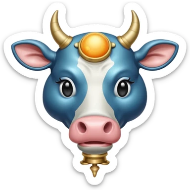 İnek kafalı ayakları olan satürn sticker