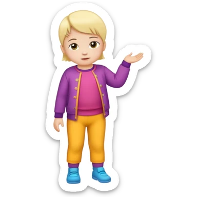 toddler getting dressed sticker