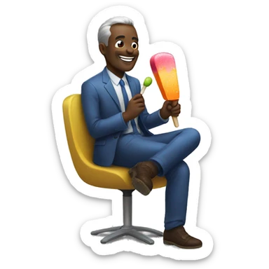 A man enjoying a popsicle in the nuclear world sticker