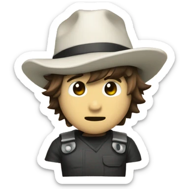 scott pilgrim in a pilgrim hat sticker