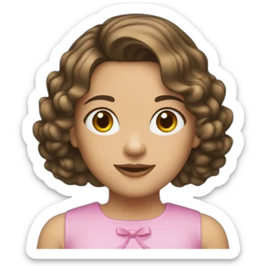 Girl with brunette Bob Hair Style with Hair ornaments sticker