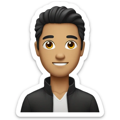 phillipino young man with long long straight black hair sticker