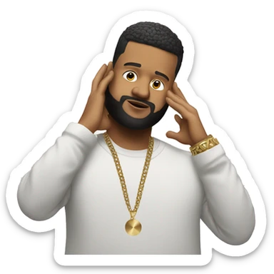 dj khalid with hand on his head sticker