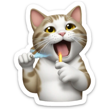 Cat vaping  sticker