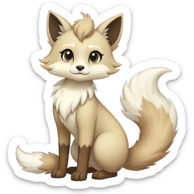 Kawaii dark fantasy ethereal anthro fursona Fakemon with tufted tail  sticker