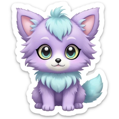 Kawaii bright ethereal anthro fursona Fakemon sticker