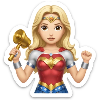Blonde Wonder Woman hand bells sticker