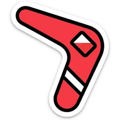 boomerang with Microsoft Power Pages logo, playful and clean, red and white color palette icon sticker