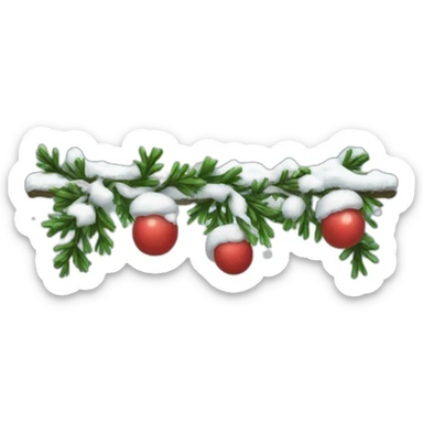 snow and garland sticker
