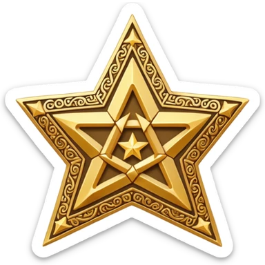 tetragrammaton star, ancient, gold sticker