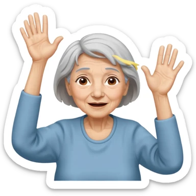 Old lady hands up raise the roof dancing  like she doesn’t care  sticker