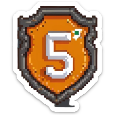 HTML5 logo with orange shield shape and white number 5 sticker