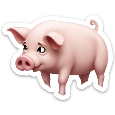 a pig sniffing a mountain of salt sticker