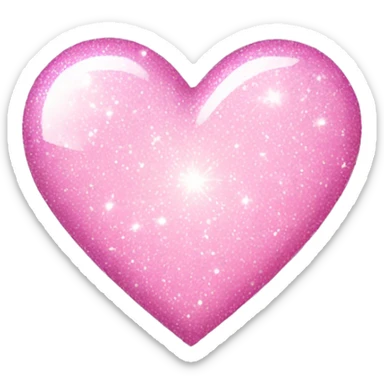 Light pink sparkle heart sticker