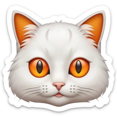 A cat with each eye facing a different direction. The image will be in emoji style. sticker