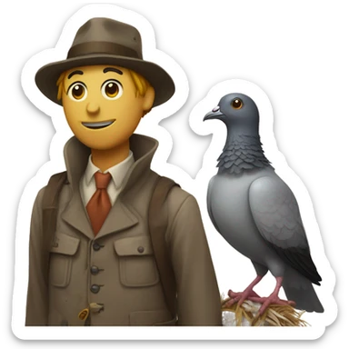 pigeon and scarecrow sticker