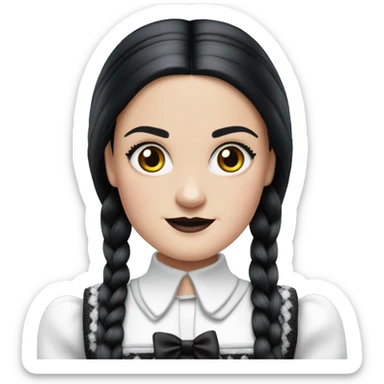 Dazzling Winter Barbie Wednesday Addams  sticker