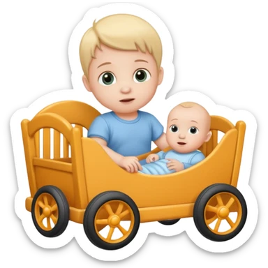 baby in bid with toy car







 sticker