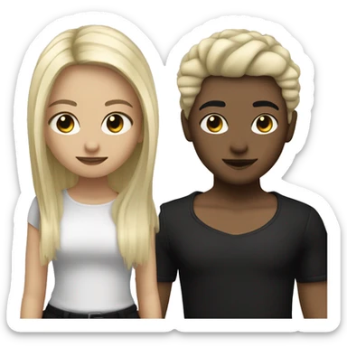 goth girl, left sid hair blonde,right side hair black, hispanic sticker