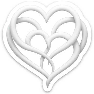 White intertwined hearts  sticker
