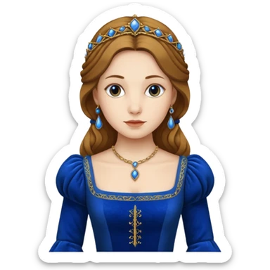 Renaissance lady, blue dress sticker