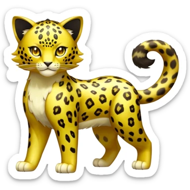 Shiny Elemental Exotic Liepard-Persian-Delcatty-Pokémon-Fakémon-hybrid-creature (full body) sticker