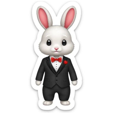 baby bunny in suit no carrot red bowtie sticker